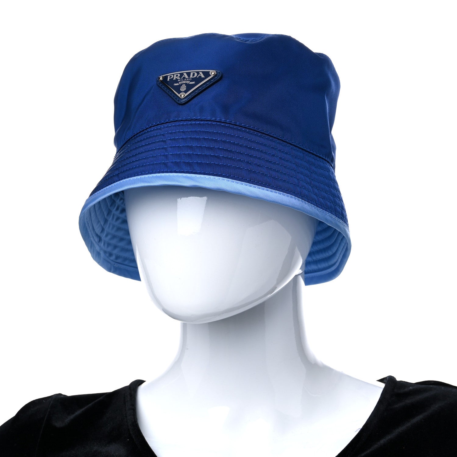 Prada Nylon Reversible Bucket Hat M Blue 2 of 8