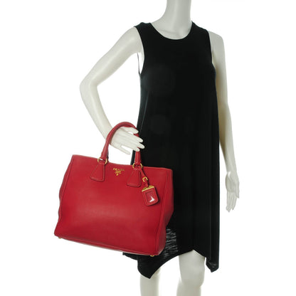 Prada Vitello Daino Tote Rosso 2 of 8