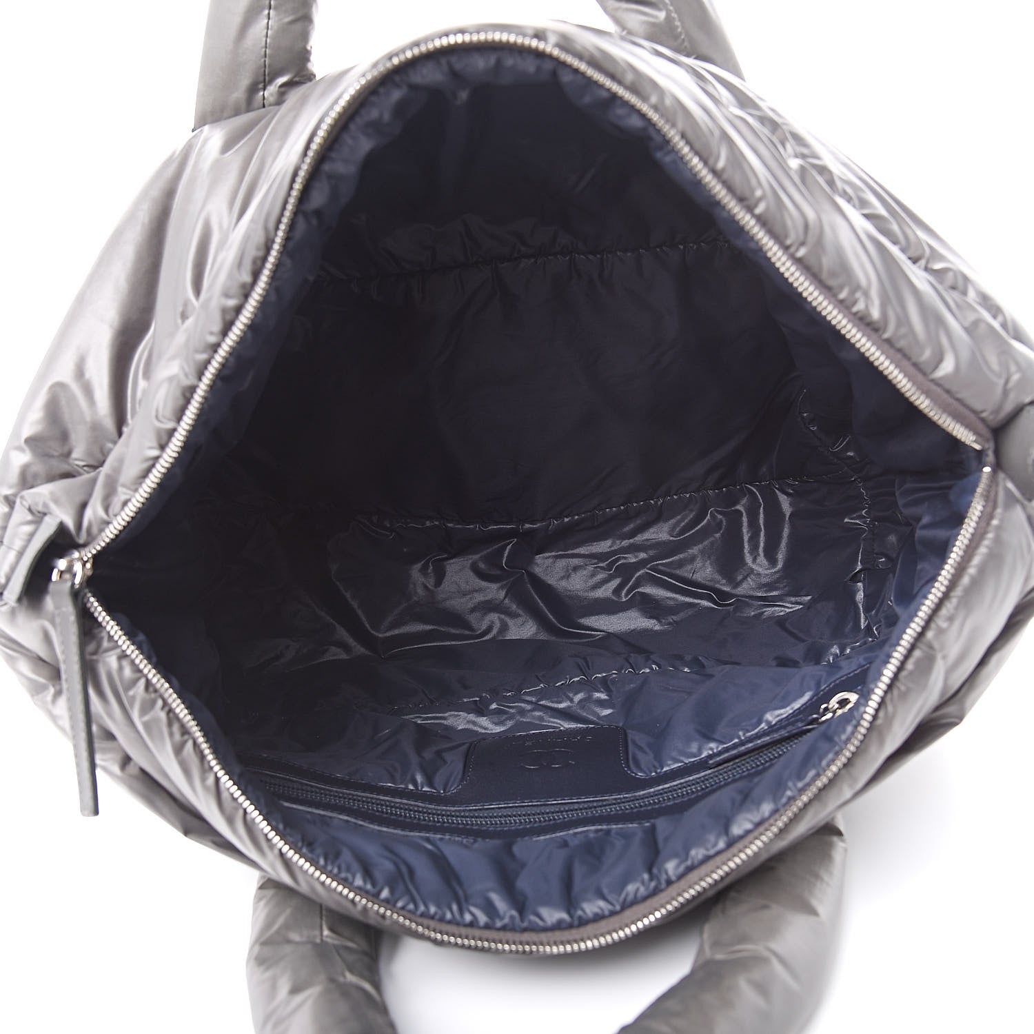 Chanel Nylon Quilted Large Coco Cocoon Tote Grey 5 of 11