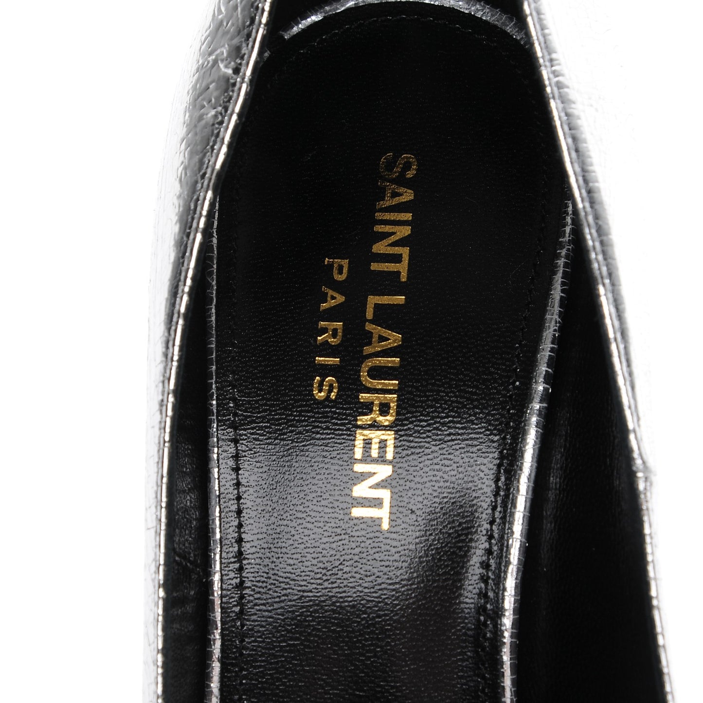 Metallic Cracked Goatskin Anja 105 Pumps 38.5 Argento