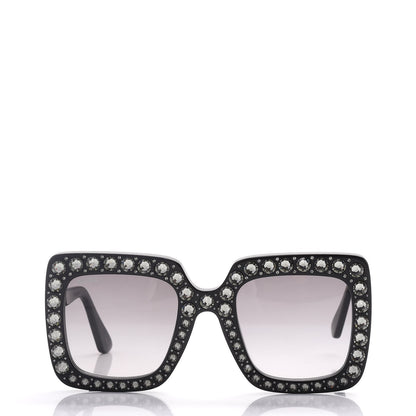Gucci Acetate Crystal Oversize Sunglasses GG0148S Black 2 of 9