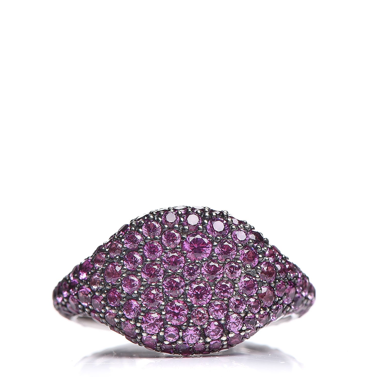 David Yurman 18K White Gold Rubies Petite Pavé Pinky Ring 46 3.75 1 of 5