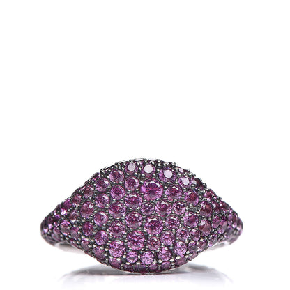David Yurman 18K White Gold Rubies Petite Pavé Pinky Ring 46 3.75 1 of 5