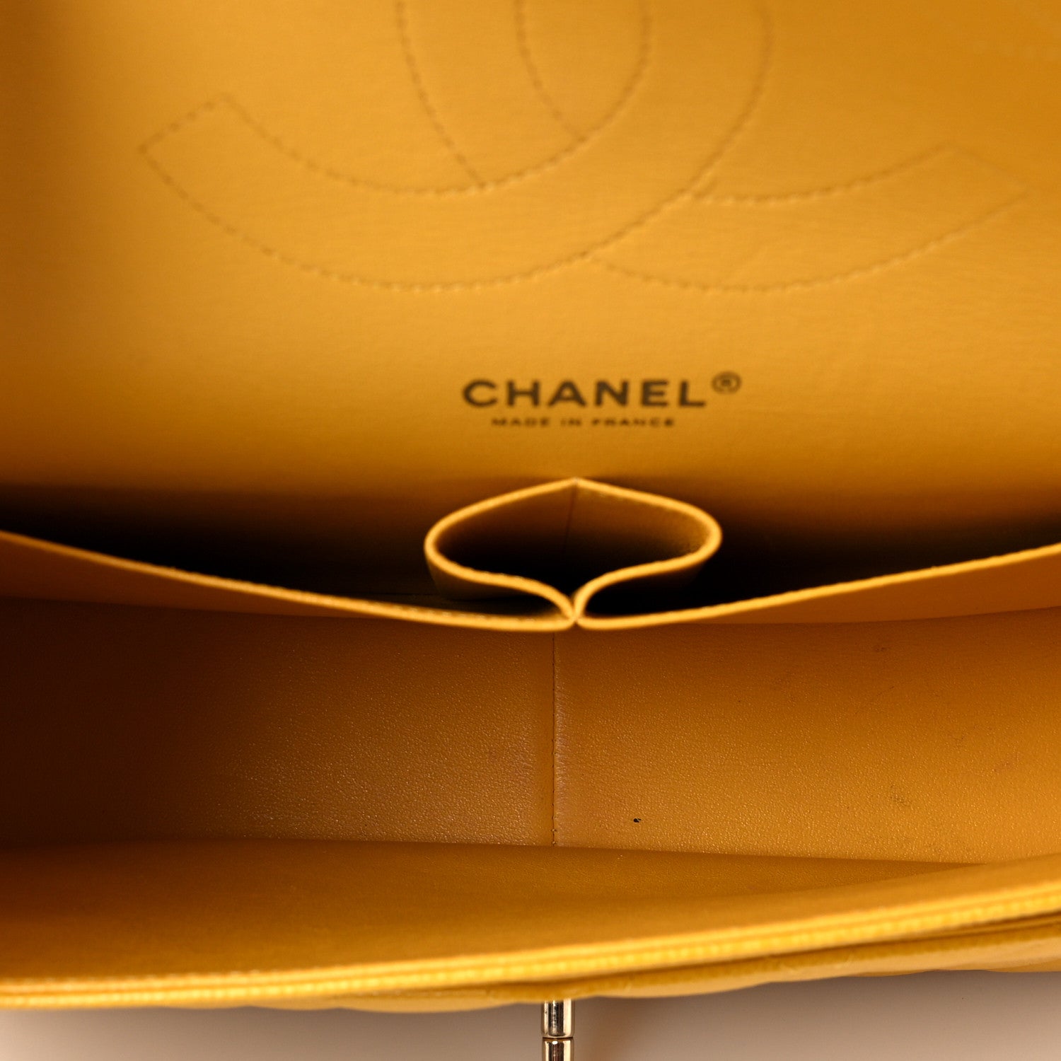 Chanel Caviar Quilted Jumbo Double Flap Yellow 4 of 7