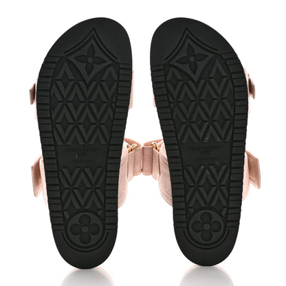 Louis Vuitton Mahina Bom Dia Flat Mule Sandals 38 Light Pink 5 of 9