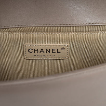 Chanel Patent Chevron Medium Boy Flap Beige 6 of 16