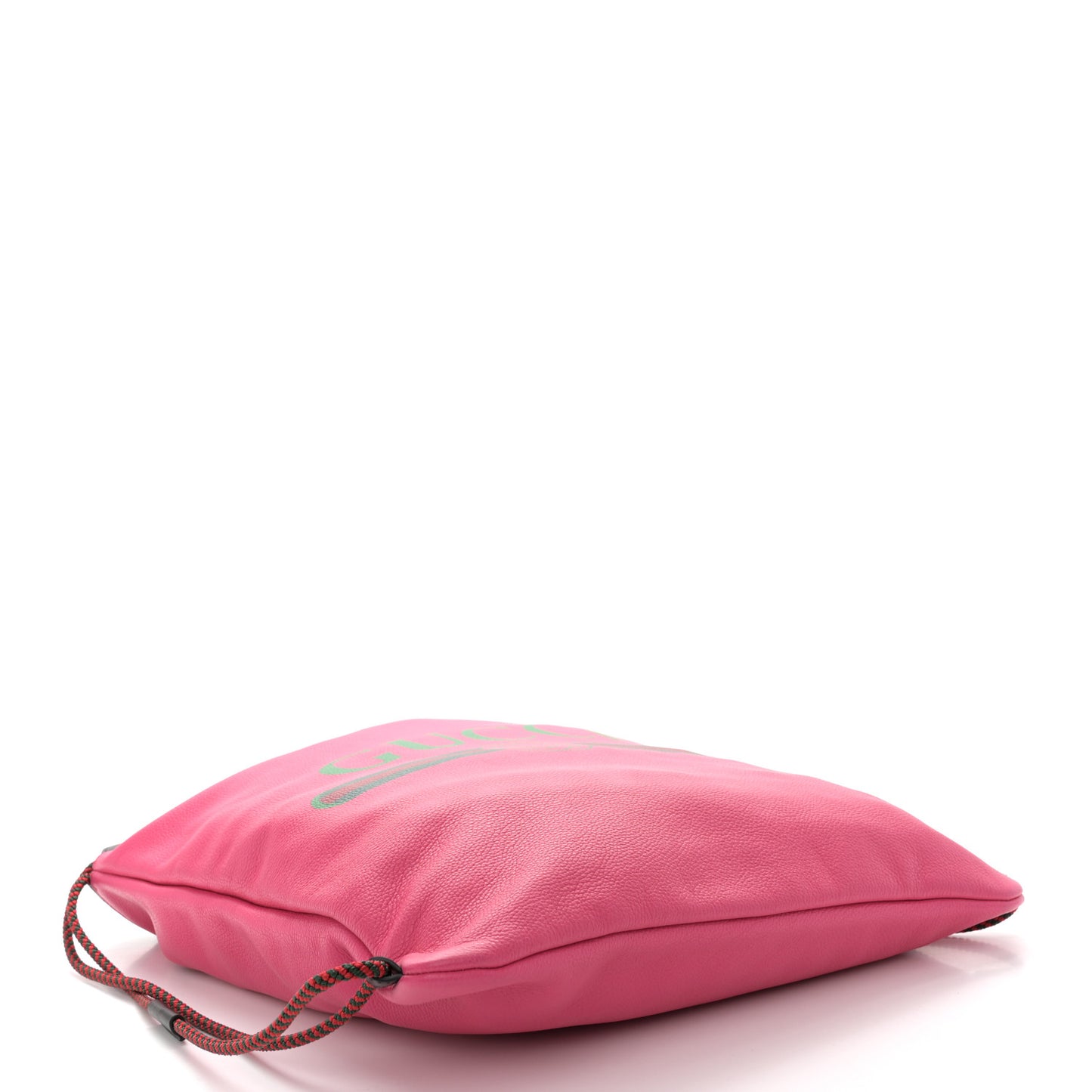 Grained Calfskin Logo Drawstring Backpack Box Pink Green Black