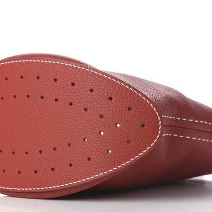 Delvaux Taurillon Pin Surpique Bucket Scarlet Red 14 of 16