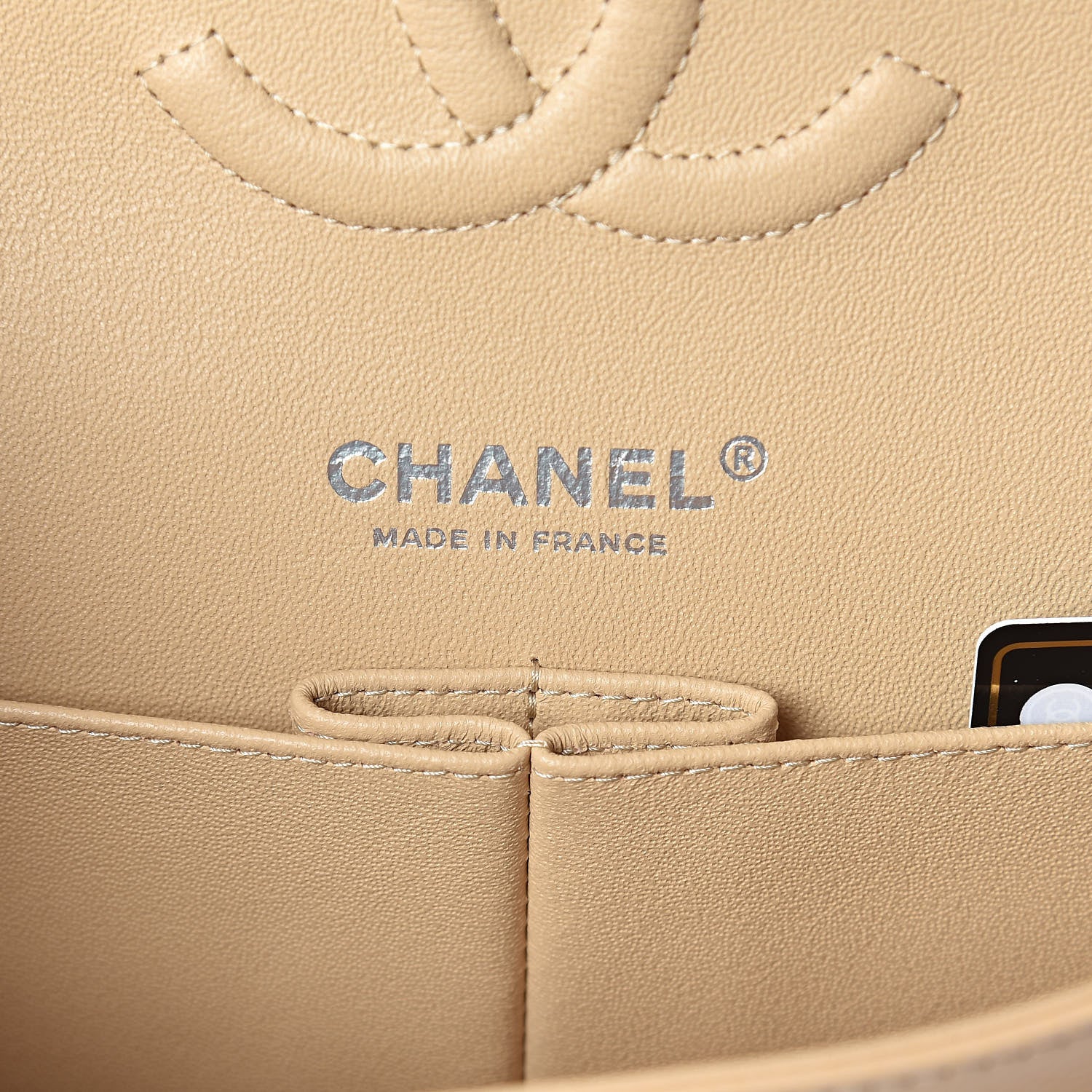 Chanel Caviar Quilted Medium Double Flap Beige 6 of 10
