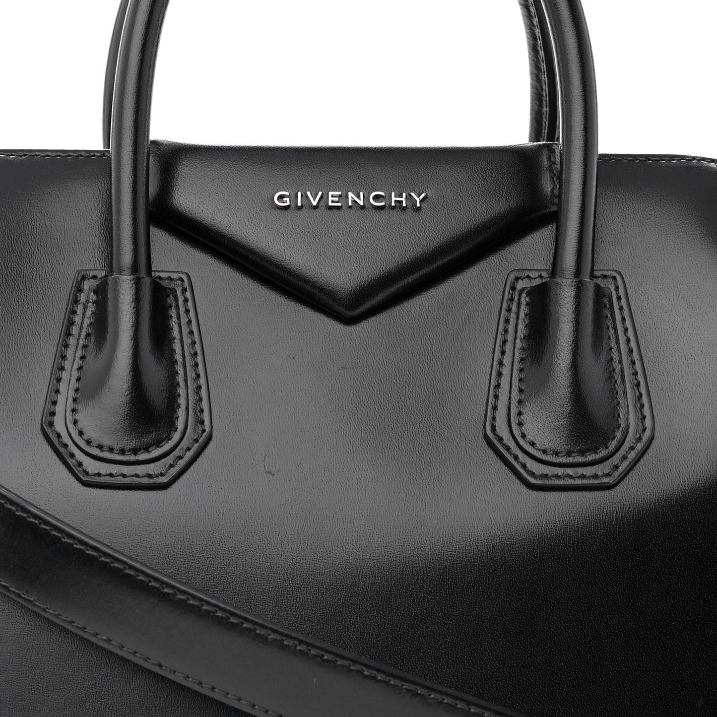 Shiny Lord Calfskin Small Antigona Black
