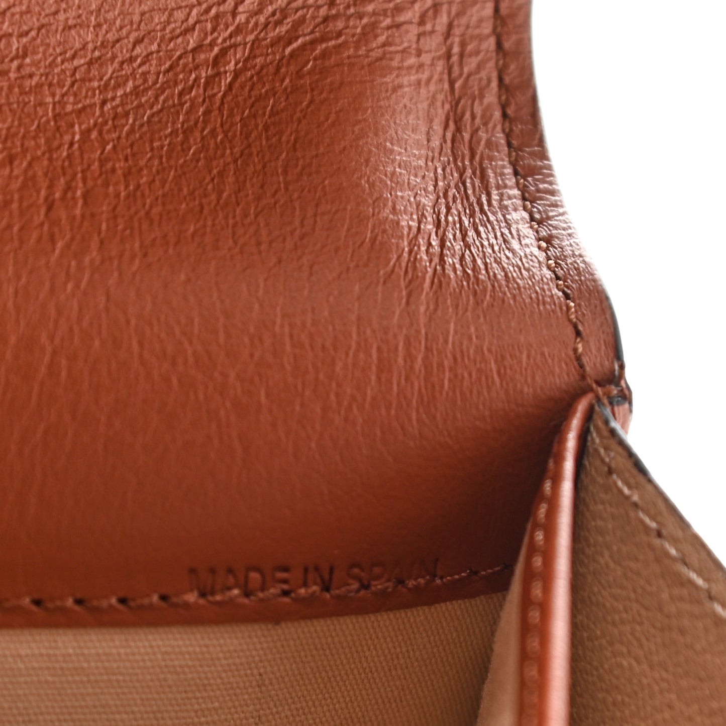 Calfskin Alphabet Long Wallet Brown