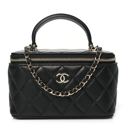 Chanel Lambskin Quilted Small Top Handle Vanity Case With Chain Black 1 of 10