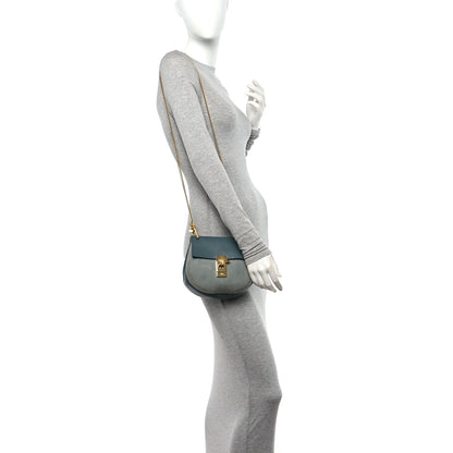 Chloe Suede Smooth Calfskin Mini Drew Shoulder Bag Cloudy Blue 2 of 12