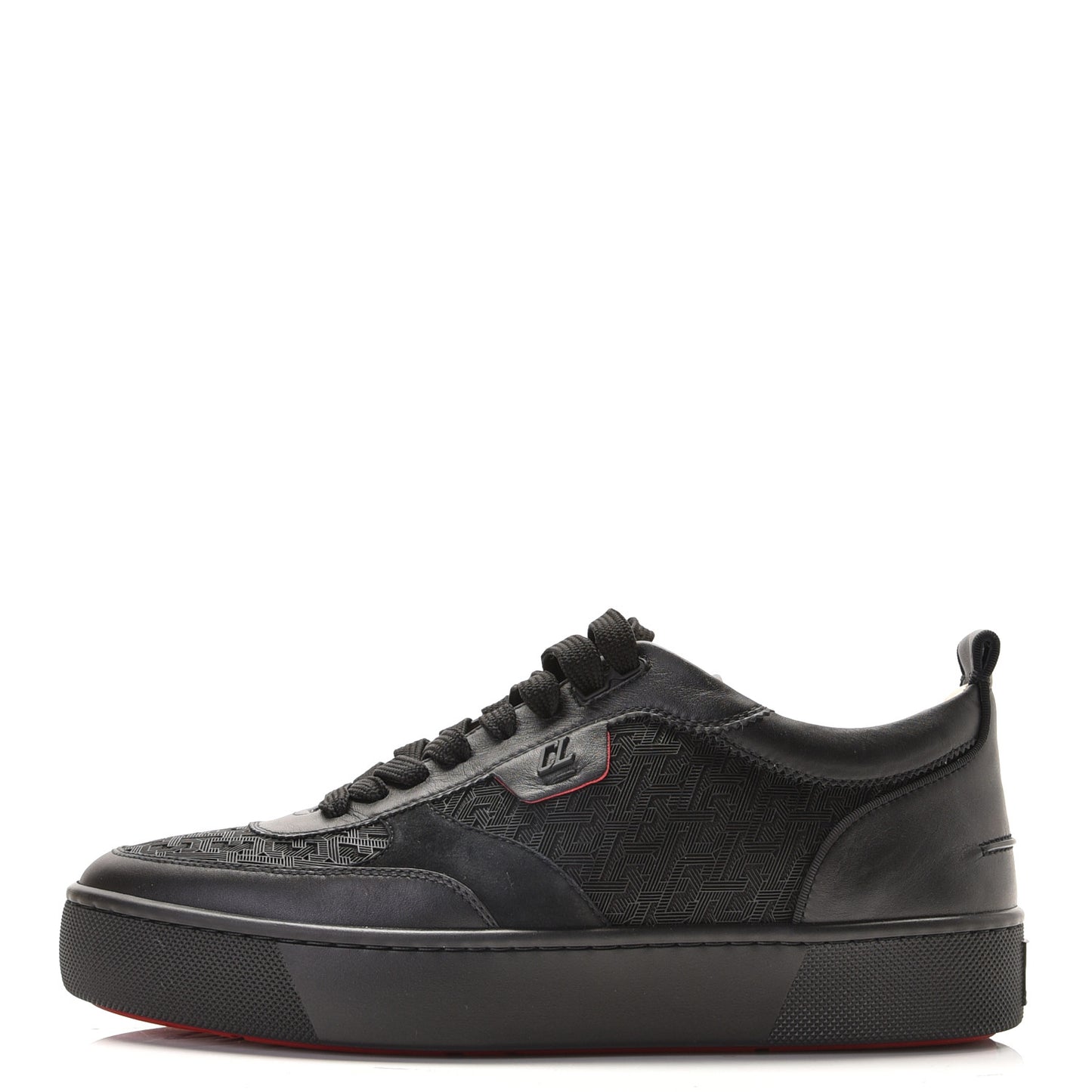 Calfskin Mens Happyrui Techno Flat Sneakers 43.5 Black