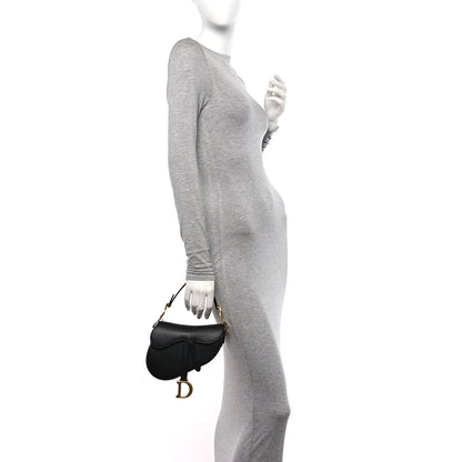 Christian Dior Grained Calfskin Mini Saddle Bag Black 2 of 11