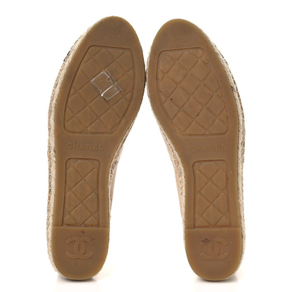 Chanel Lambskin CC Espadrilles 40 Beige Black 6 of 9