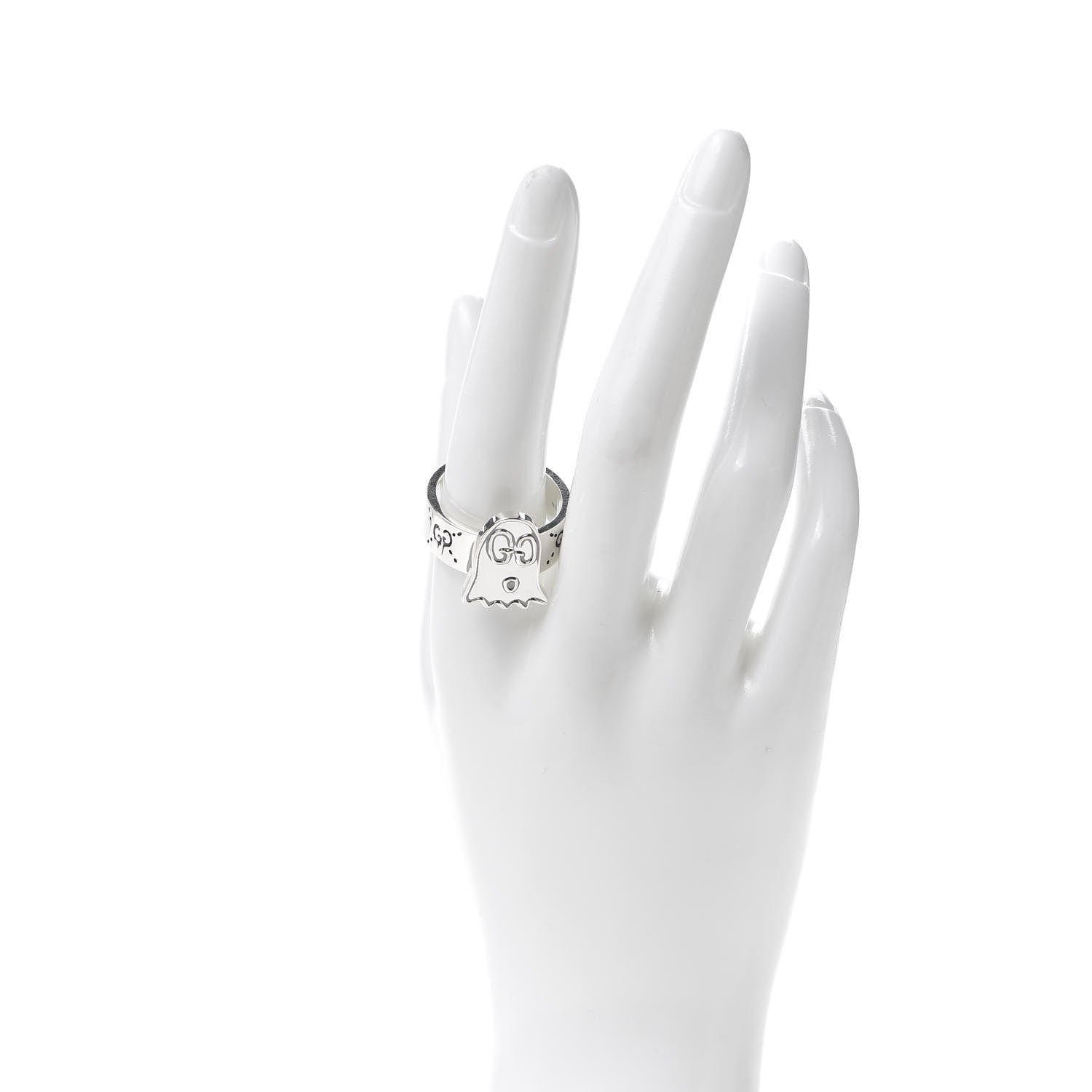 Gucci Sterling Silver GucciGhost Ring 64 10.75 2 of 6