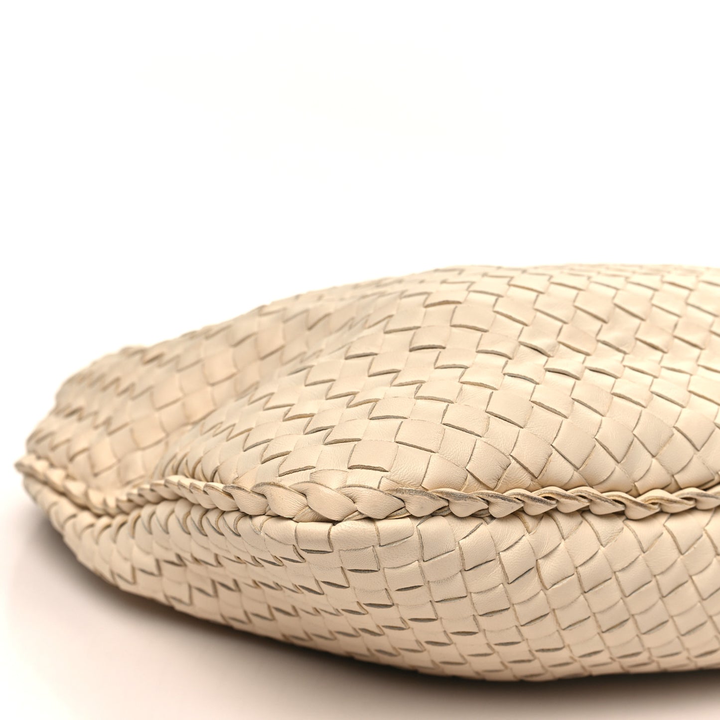 Nappa Intrecciato Large Belly Veneta Hobo White