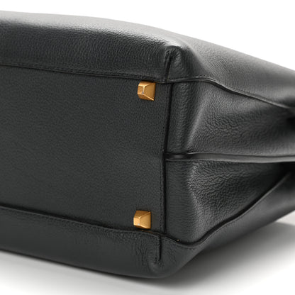 MCM Grained Calfskin Medium Milla Tote Phantom Grey 12 of 16