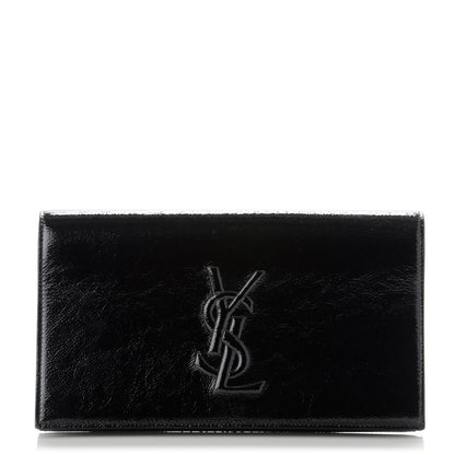 Saint Laurent Textured Patent Monogram Large Belle De Jour Clutch Black 1 of 7