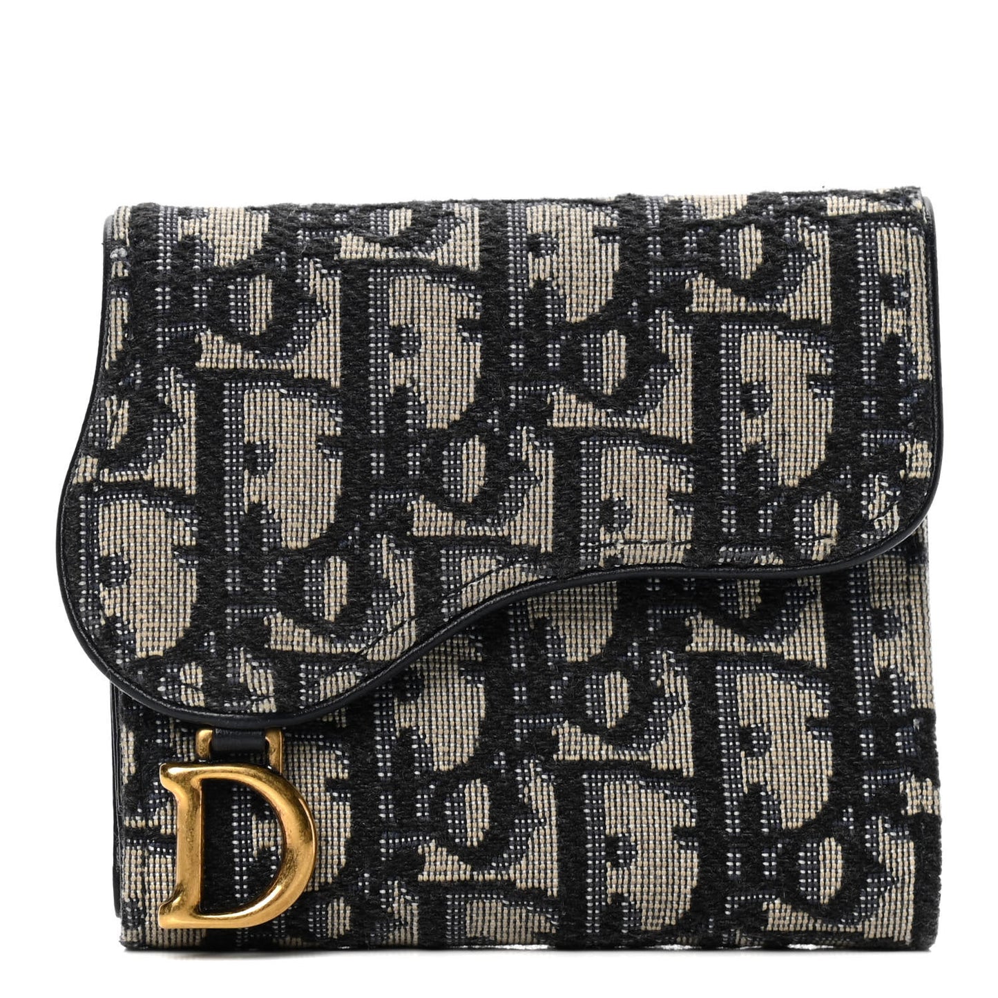 Oblique Saddle Lotus Wallet Blue