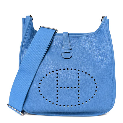 Hermes Taurillon Clemence Evelyne III PM Bleu Paradis 1 of 11