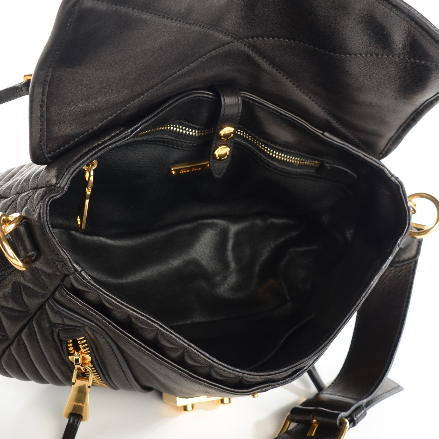 Miu Miu Nappa Large Biker Shoulder Bag Black 5 of 7