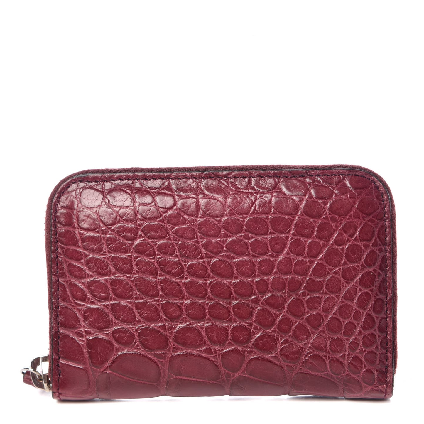 Crocodile Zip Around Card Case Cherry Gloss