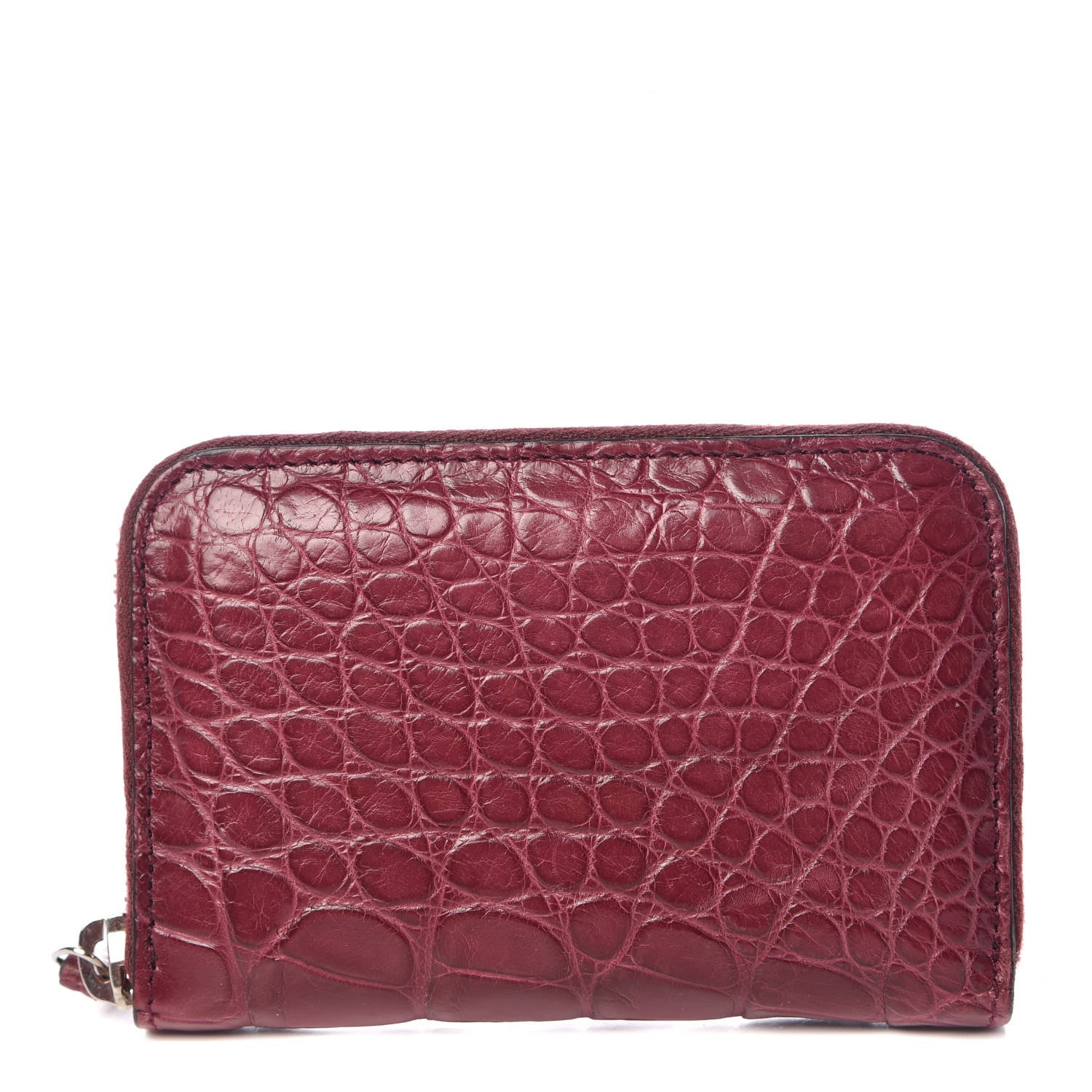 Gucci Crocodile Zip Around Card Case Cherry Gloss 1 of 8
