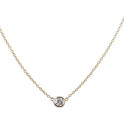 Tiffany 18K Yellow Gold Diamond .12ct Elsa Peretti Diamonds by the Yard Pendant Necklace 4 of 7