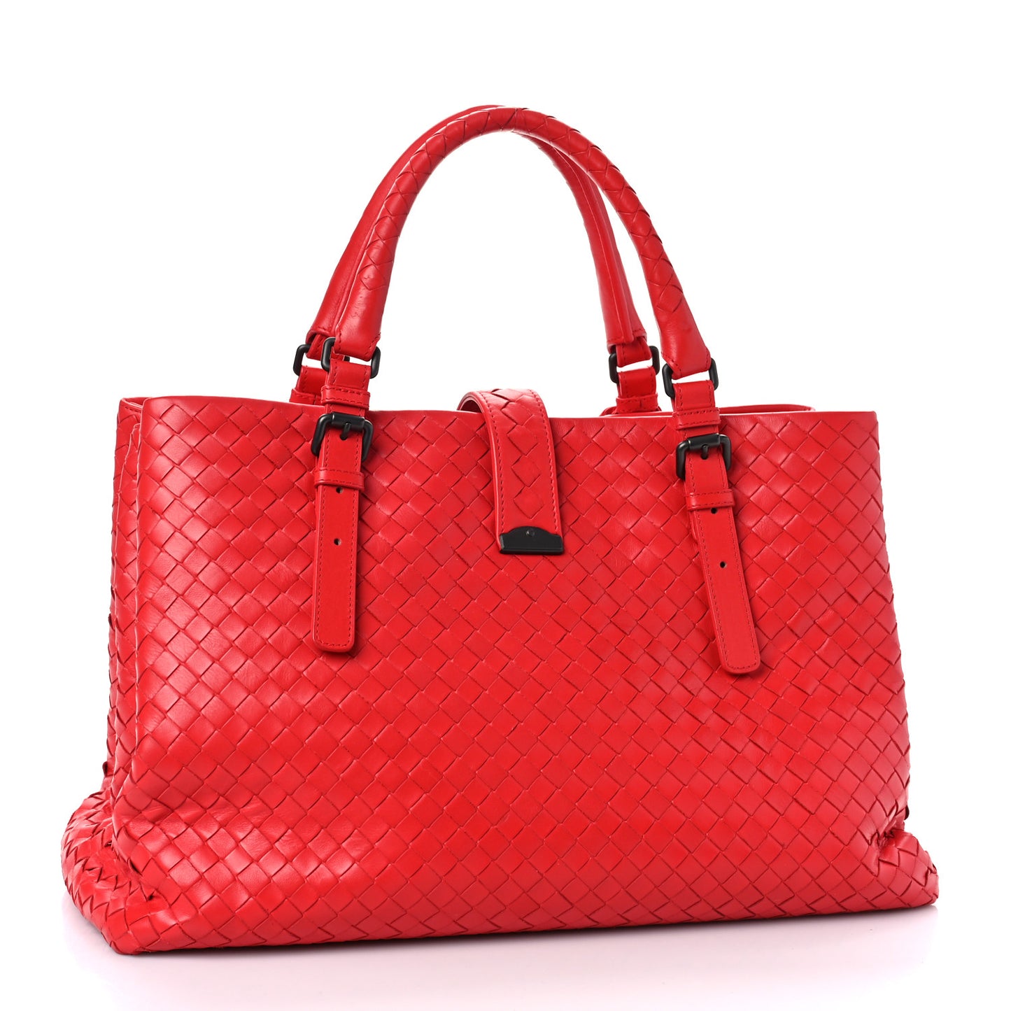 Light Calf Intrecciato Medium Roma Fraise