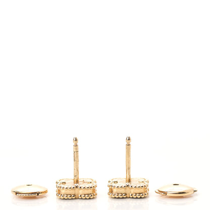 Van Cleef & Arpels 18K Yellow Gold Black Onyx Sweet Alhambra Earrings 3 of 7