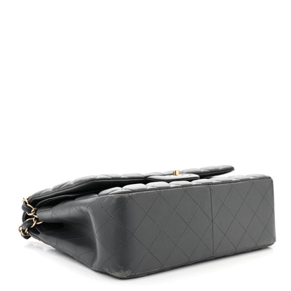 Chanel Lambskin Quilted Jumbo Double Flap Charcoal Grey 4 of 12