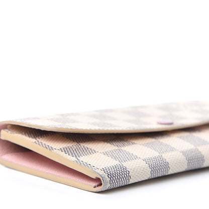 Louis Vuitton Damier Azur Emilie Wallet Rose Ballerine 8 of 16