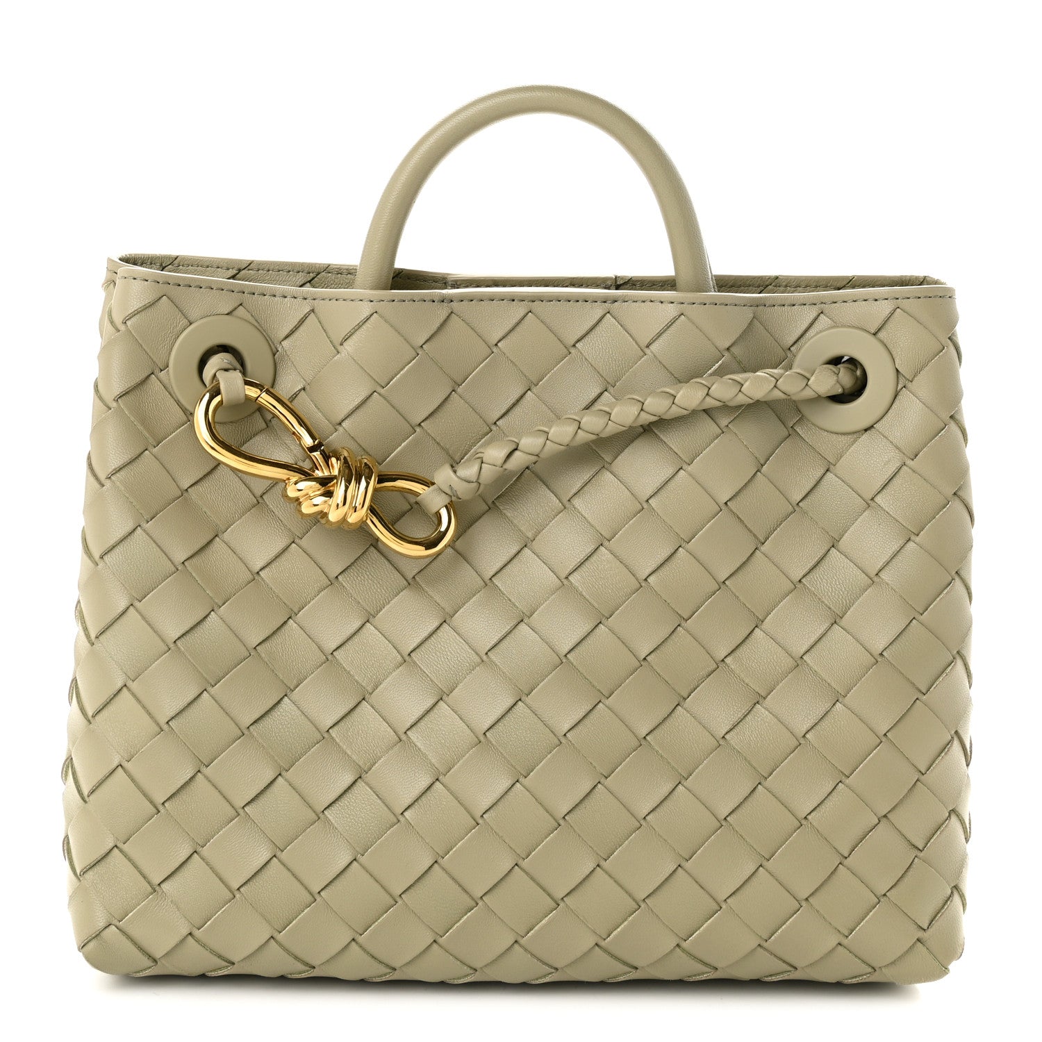Bottega Veneta Nappa Intrecciato Small Andiamo Shoulder Bag Travertine 1 of 8