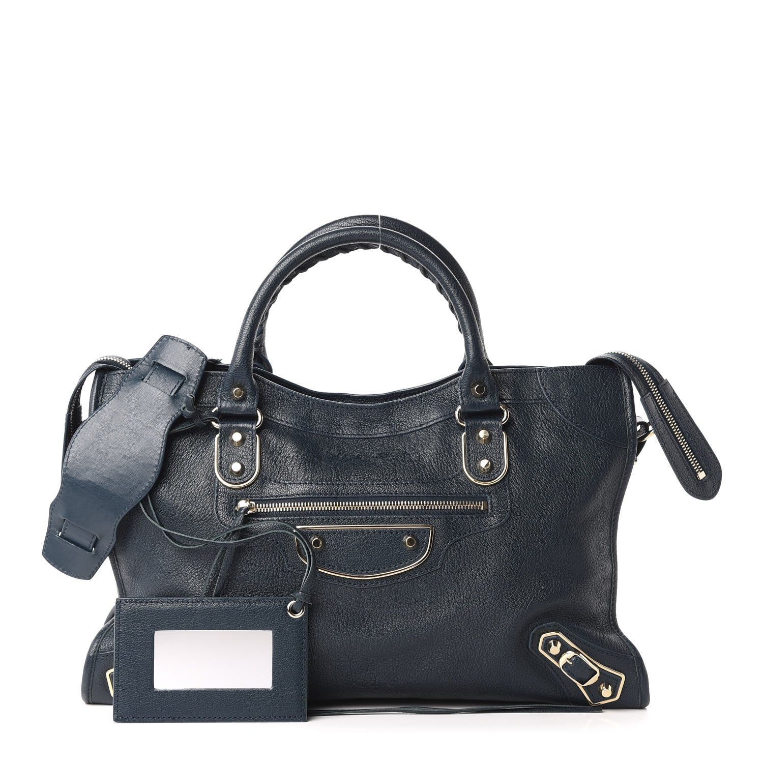 Balenciaga Chevre Gold Metallic Edge Hardware City Bleu Paon 1 of 12