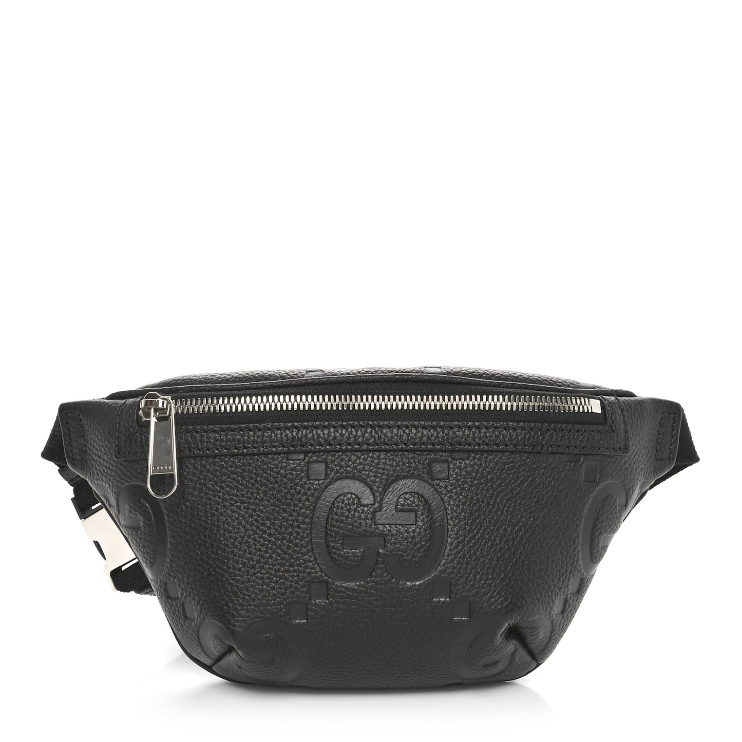 Piuma Calfskin Jumbo GG Embossed Small Belt Bag Black