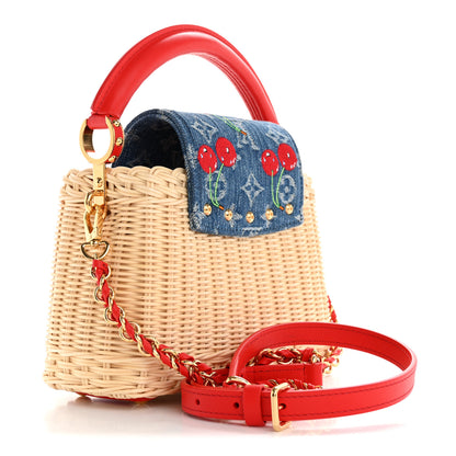 Louis Vuitton LV X TM Rattan Denim Calfskin Cerises Capucines Mini 3 of 10