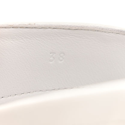 Hermes Epsom Calfskin Game Slip On Fringe Sneakers 38 White 8 of 10