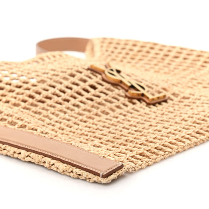 Saint Laurent Raffia Calfskin Oxalis Shoulder Bag Naturale 9 of 10