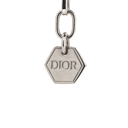 Christian Dior Resin Logo Necklace Silver Turquoise 5 of 5