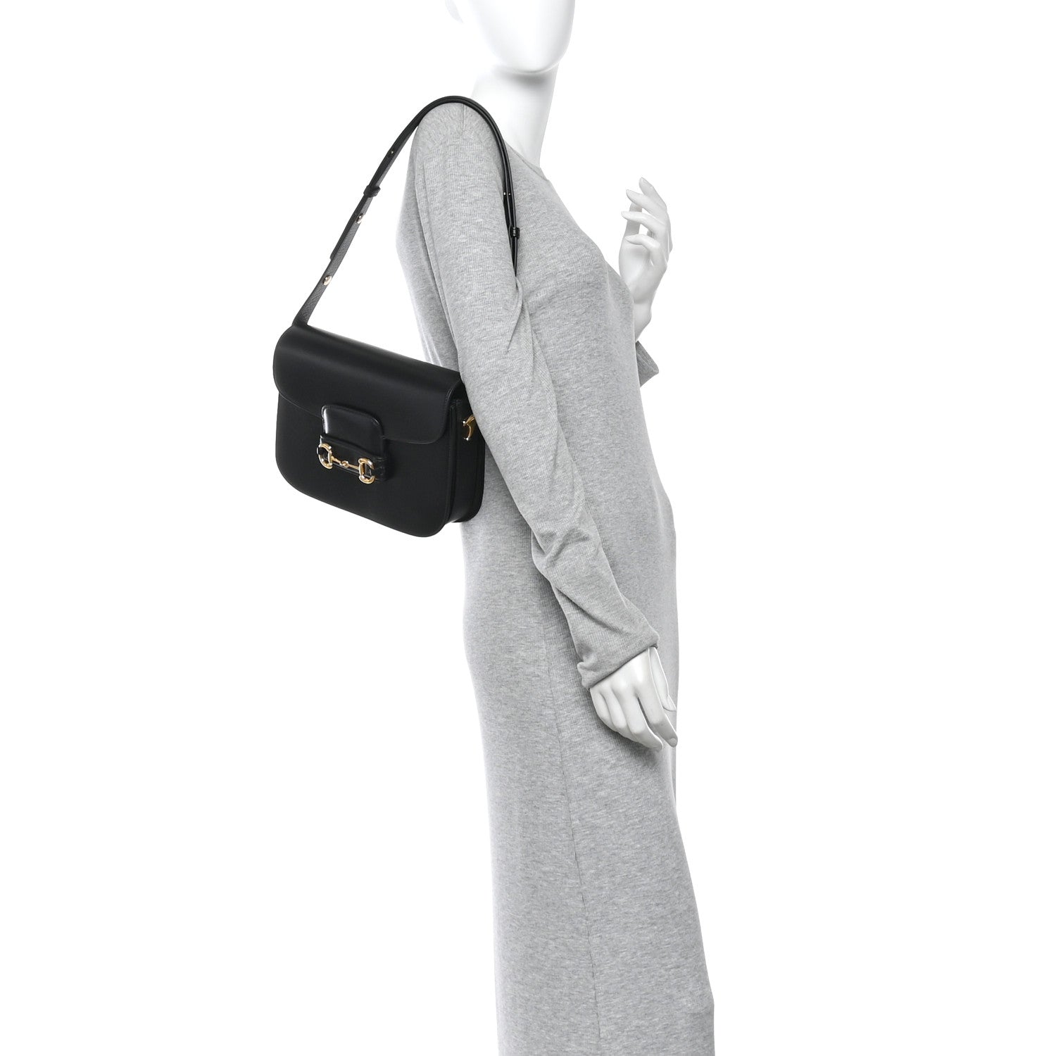 Gucci Azalea Calfskin Horsebit 1955 Shoulder Bag Black 2 of 10