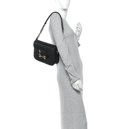 Gucci Azalea Calfskin Horsebit 1955 Shoulder Bag Black 2 of 10