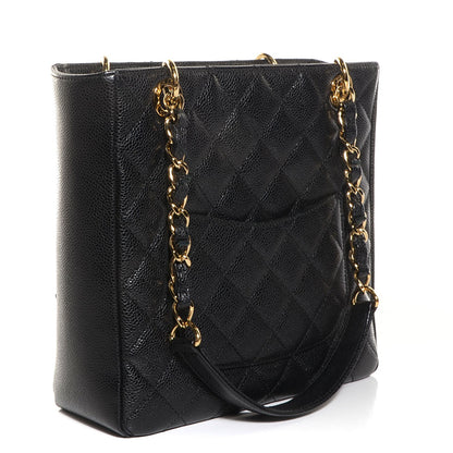 Chanel Caviar Quilted Petit Shopping Tote PST Black 3 of 8