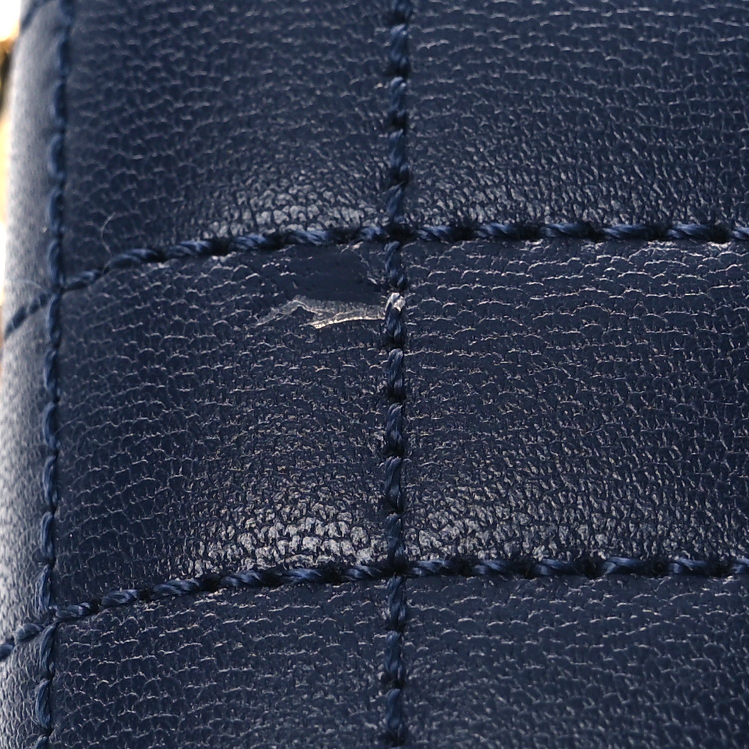Celine Lambskin Quilted Large C Charm Zip Around Wallet Dark Blue 8 of 10