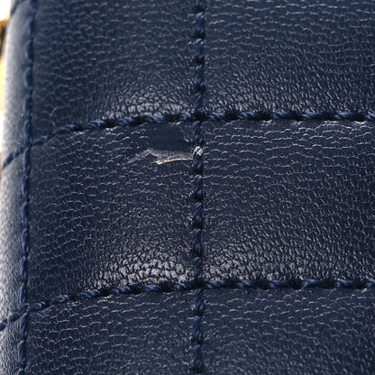 Celine Lambskin Quilted Large C Charm Zip Around Wallet Dark Blue 8 of 10