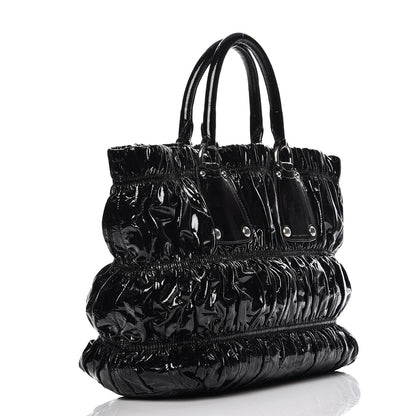 Prada Vernice Gaufre Tote Black 3 of 8