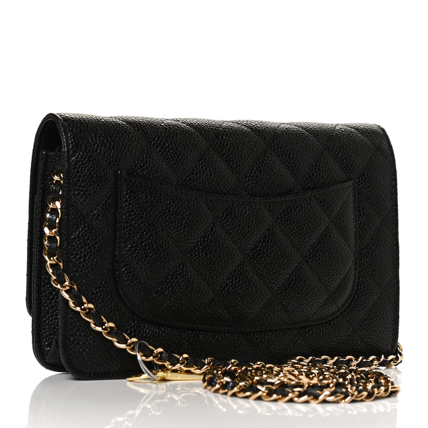 Caviar Quilted Wallet On Chain WOC Black