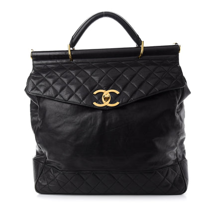 Chanel Lambskin Quilted Satchel Black 1 of 11
