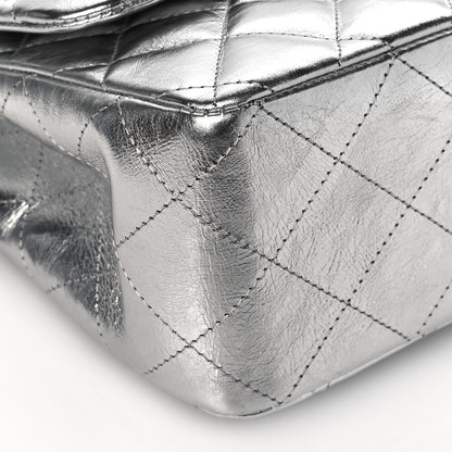 Chanel Metallic Aged Calfskin Quilted Jumbo Single Flap Silver 9 of 10